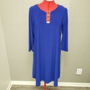 Blue long sleeve dress size Large NWT